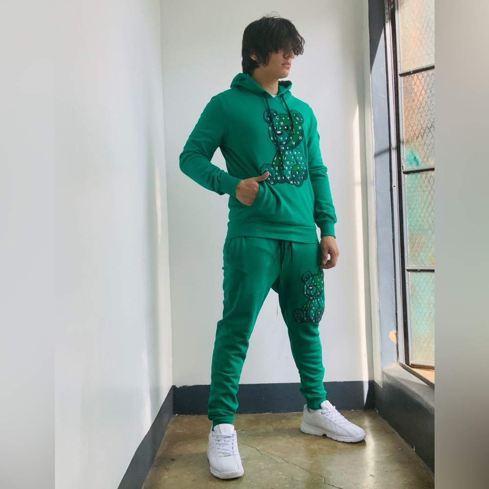 Men’s George V Green White Hooded Tracksuit